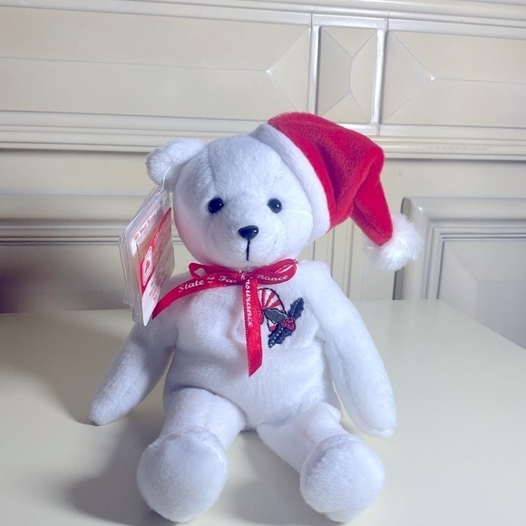 5/$25 State Farm Christmas Beanie stuffed bear - Picture 1 of 5